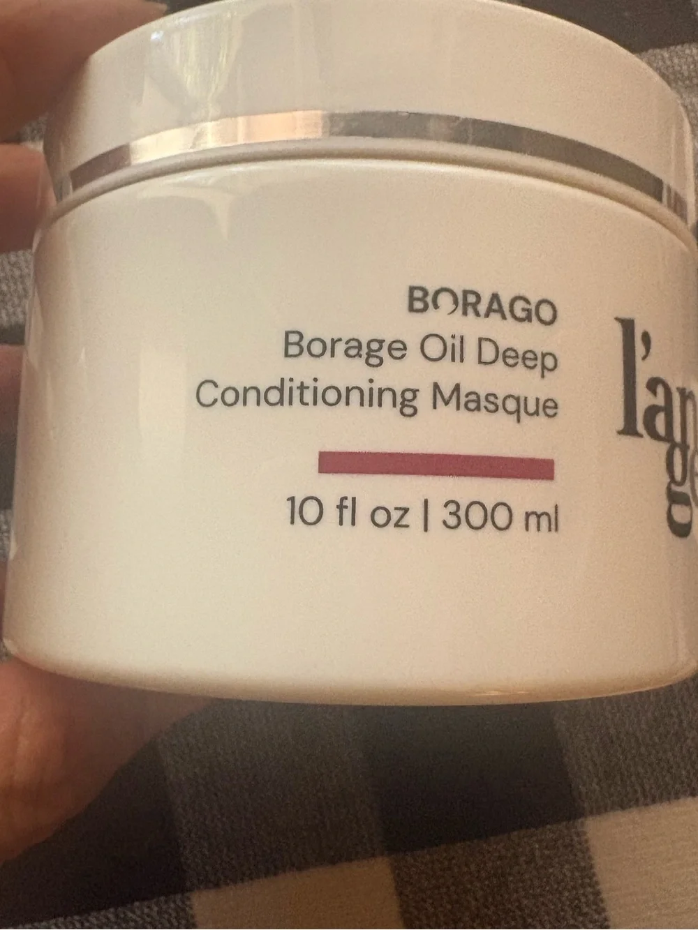 Lange Borage Oil Deep Conditioning Masque — White with Dark Pink Accent